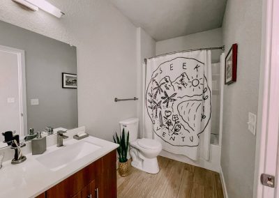 bathroom of an apartments at liv+ gainesville